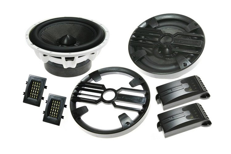Exploded view of Nakamichi NSX6 speaker components and engineering design