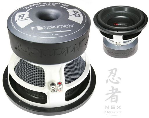 Nakamichi NSX series speakers showing subwoofer and component speaker design